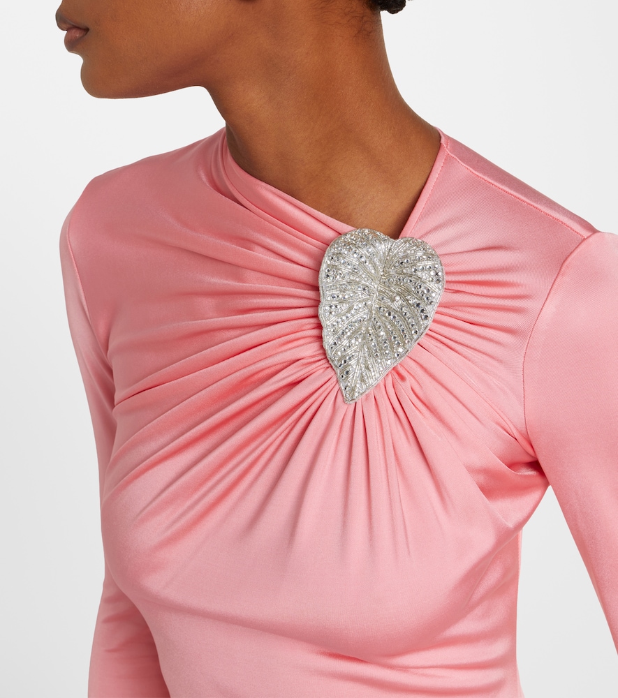 Embellished satin gown
