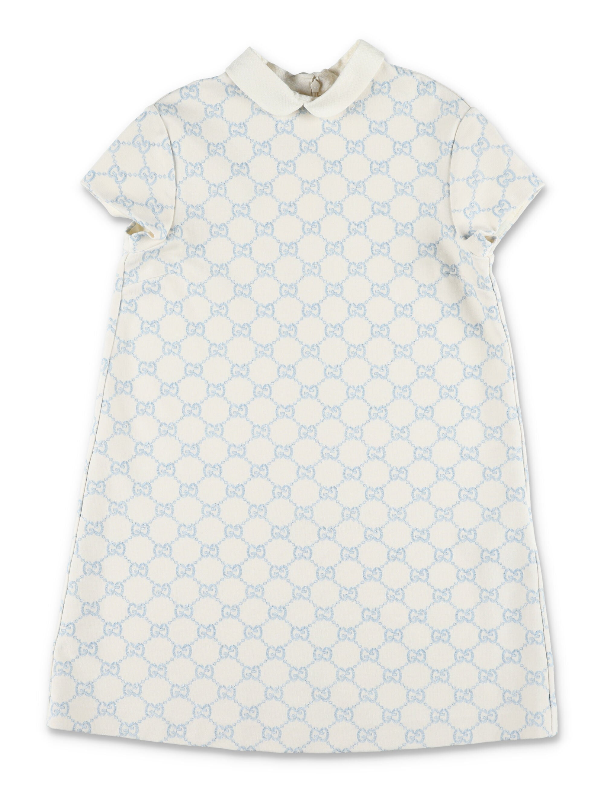 Girl's -Style Embroidered Stretch Viscose Mini Dress with Peter Pan Collar