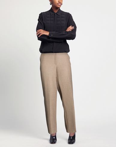 Woman Pants Taupe Size 16 Polyester, Viscose, Wool, Elastane