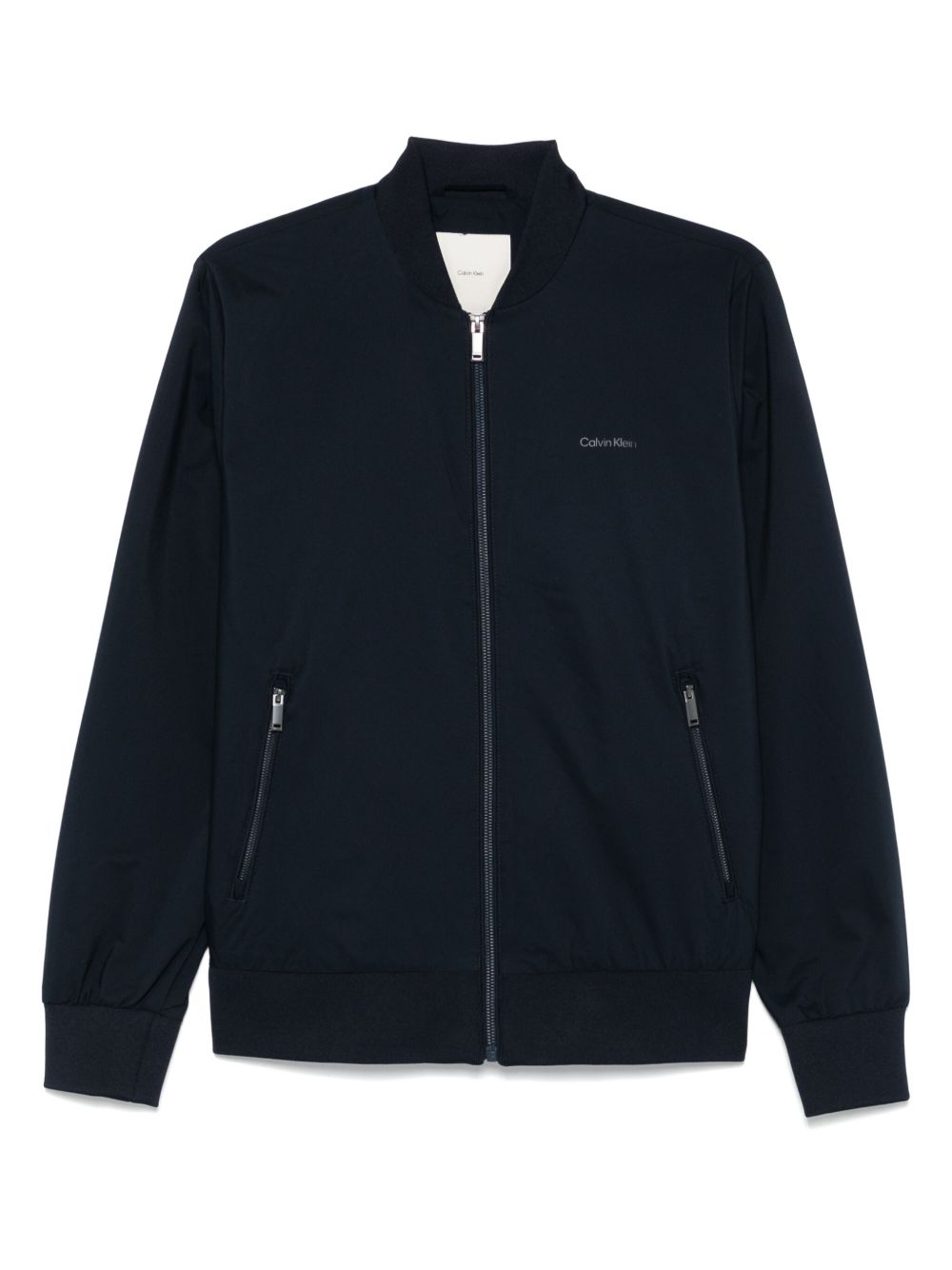 Calvin Klein logo-print bomber jacket - Blue