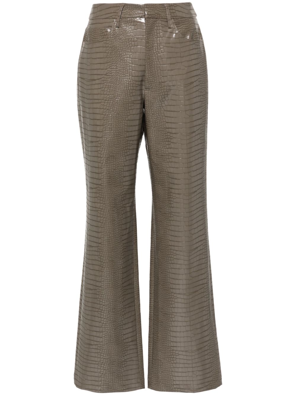 Mid-rise straight-leg trousers - Brown