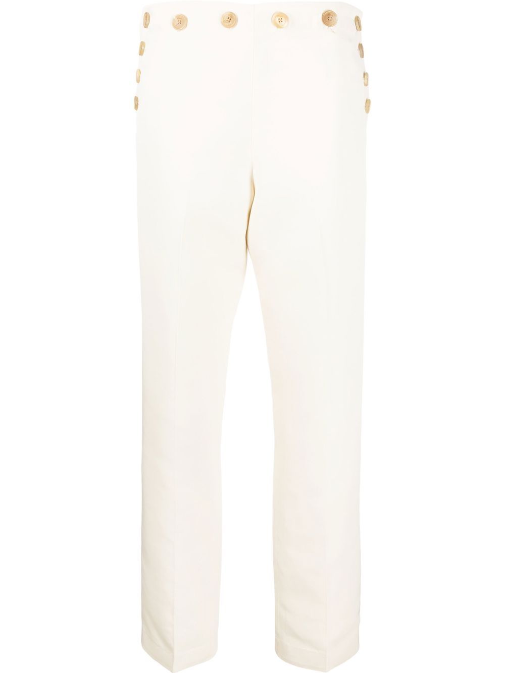 High-waist silk trousers - Neutrals