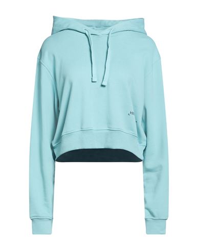 Woman Sweatshirt Azure Size XS Cotton, Elastane
