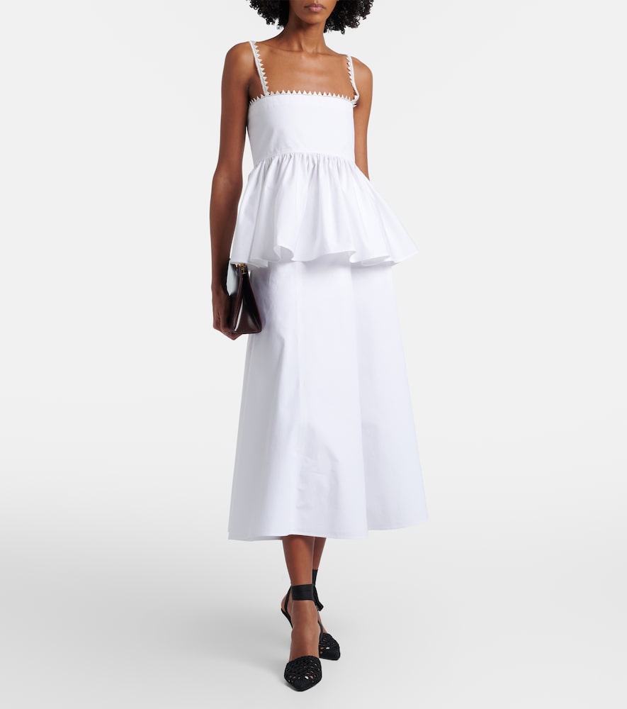 Triangle cotton-blend midi skirt