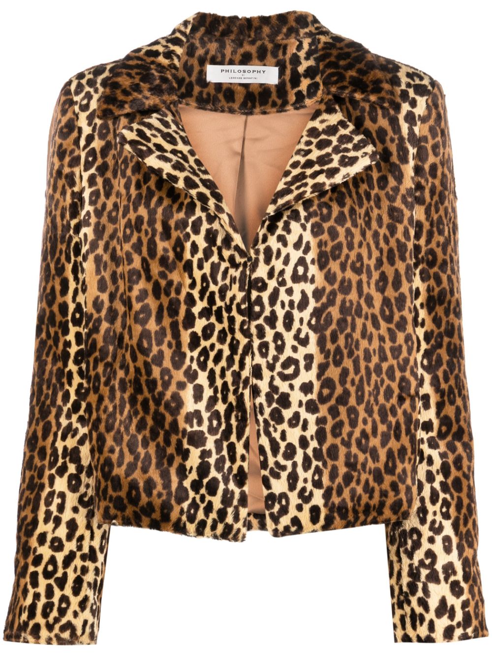 Leopard-print faux-fur jacket - Brown