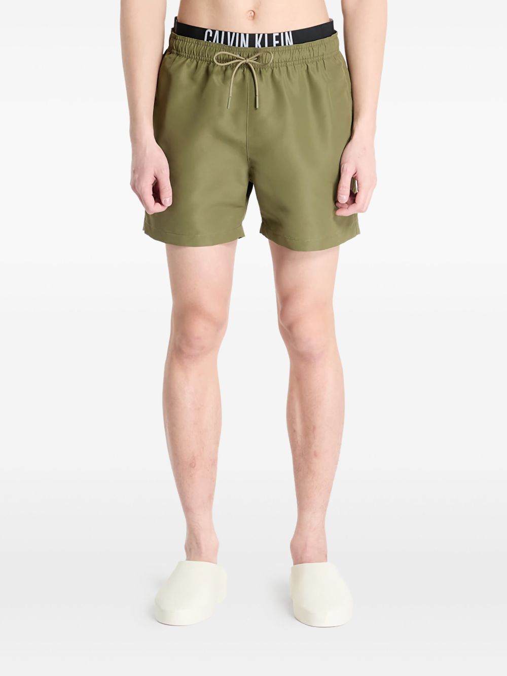 Drawstring-fastening shorts - Green