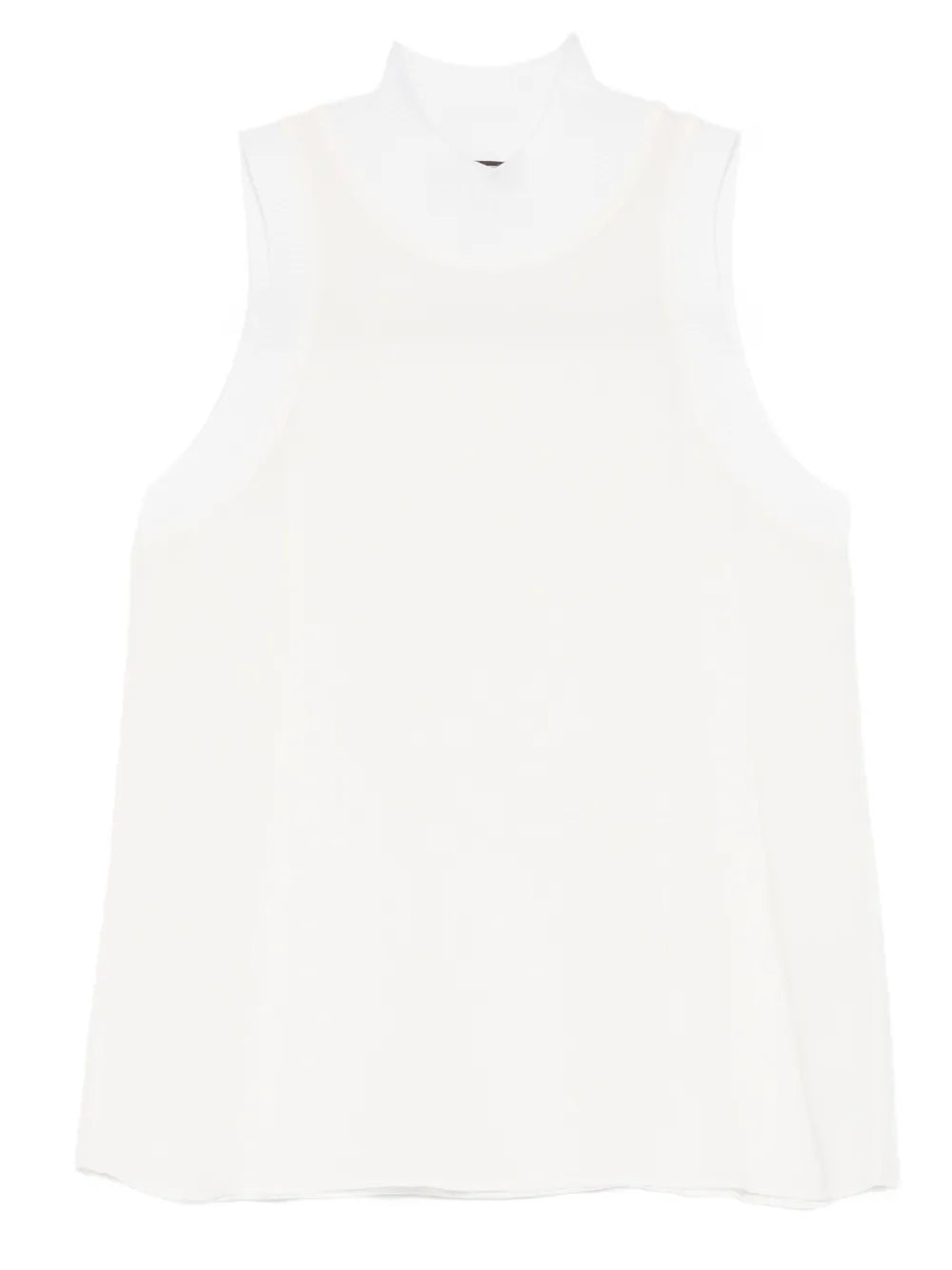 High-Neck Sleeveless Tank Top — White