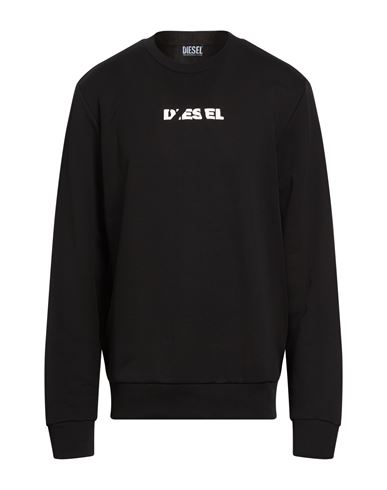 Man Sweatshirt Black Size L Cotton, Elastane