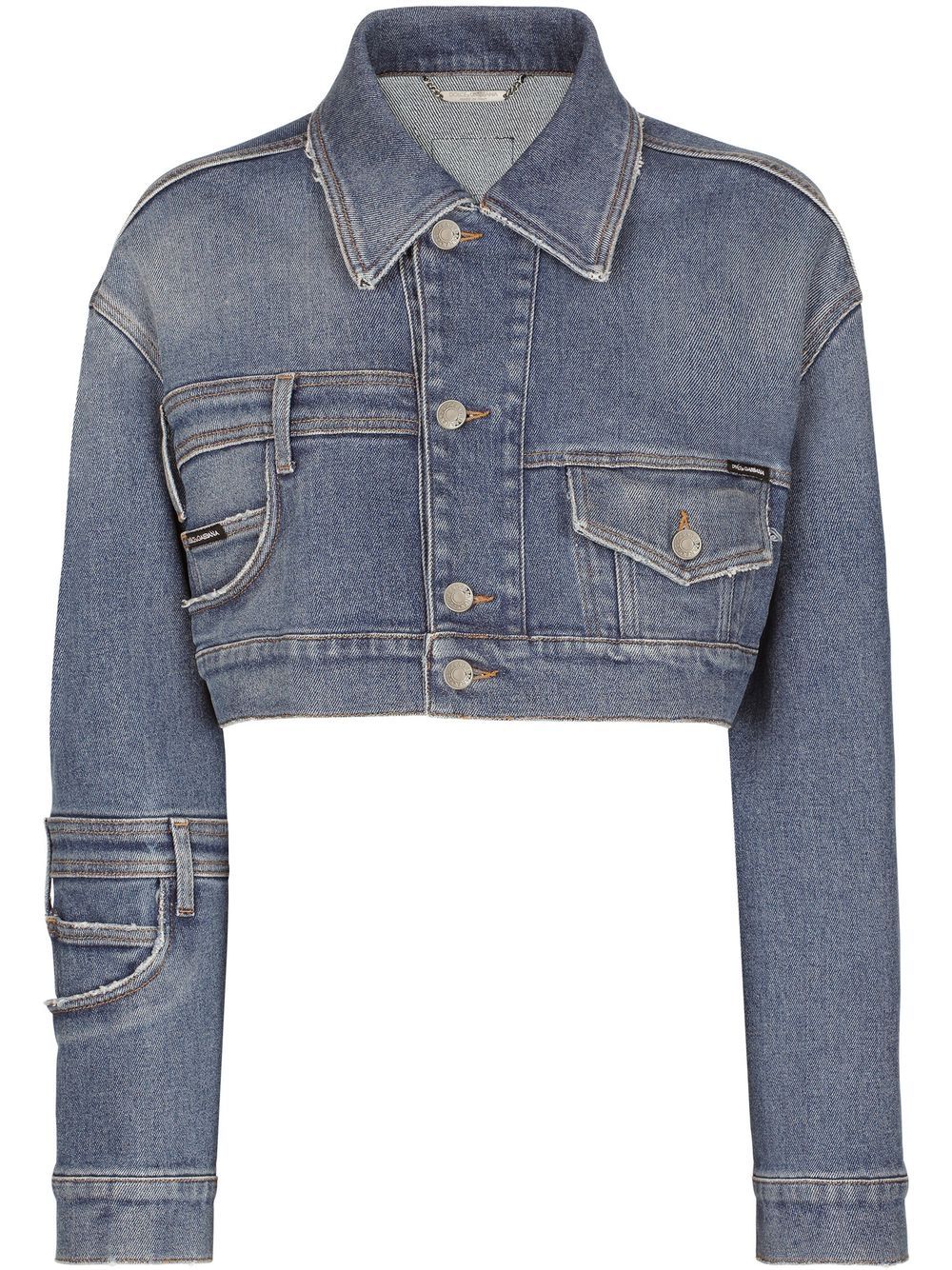 Cropped denim jacket - Blue