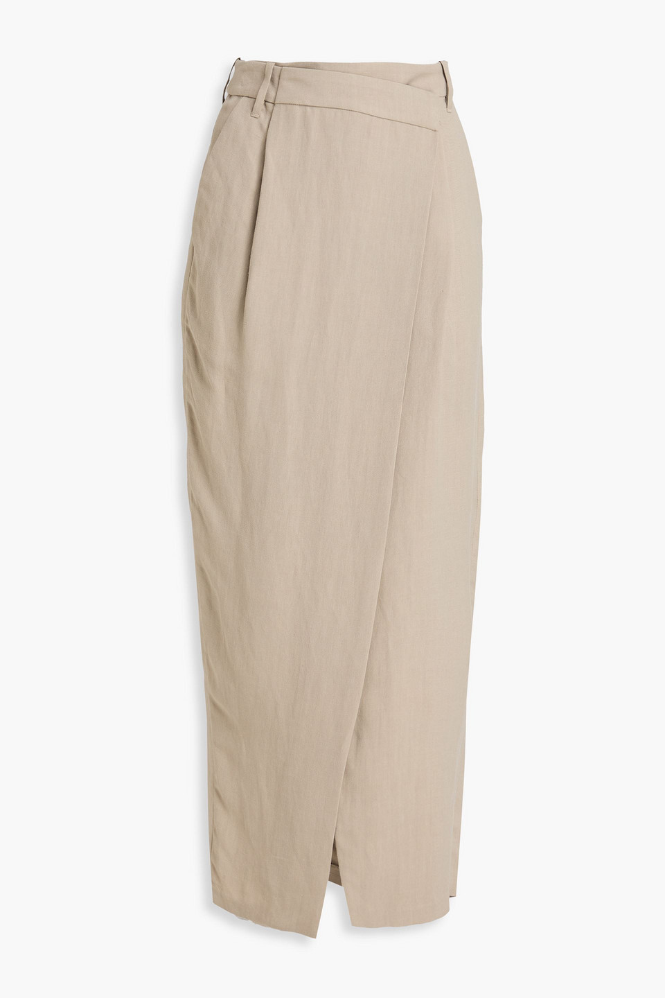 Pleated twill midi wrap skirt - Neutral - IT 40