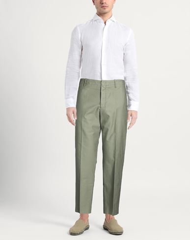 Man Pants Light green Size 36 Cotton
