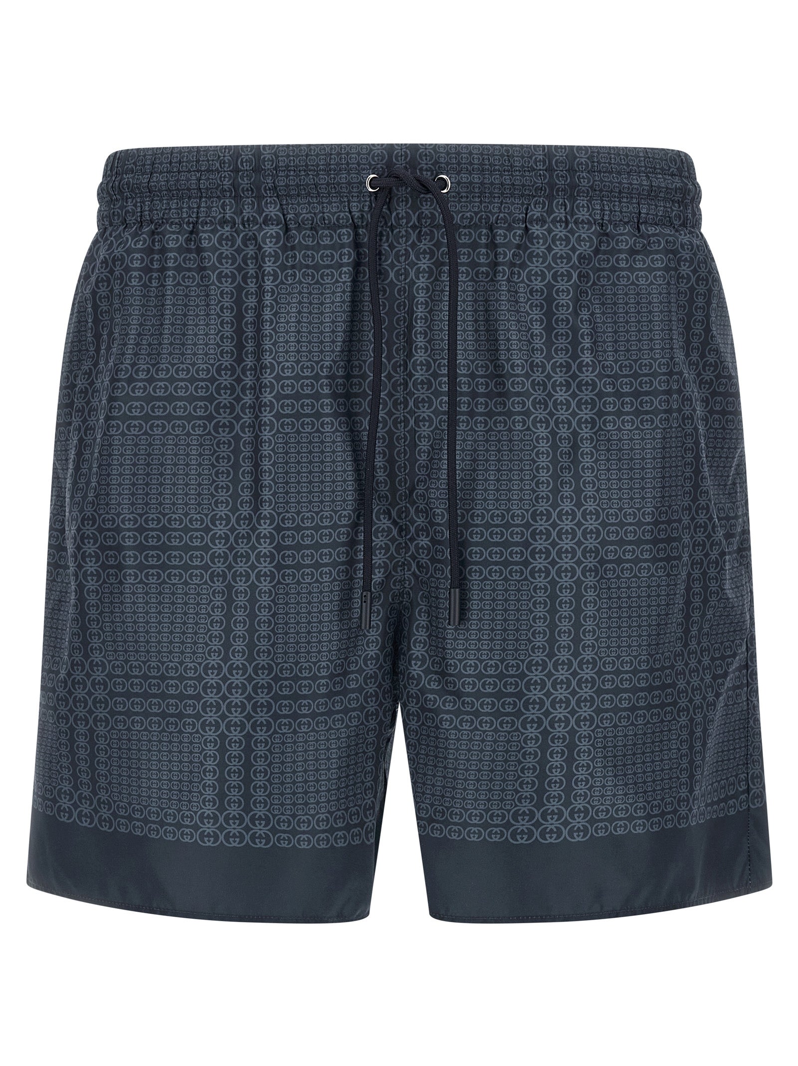 Incrocio GG Print Swim Shorts — Blue