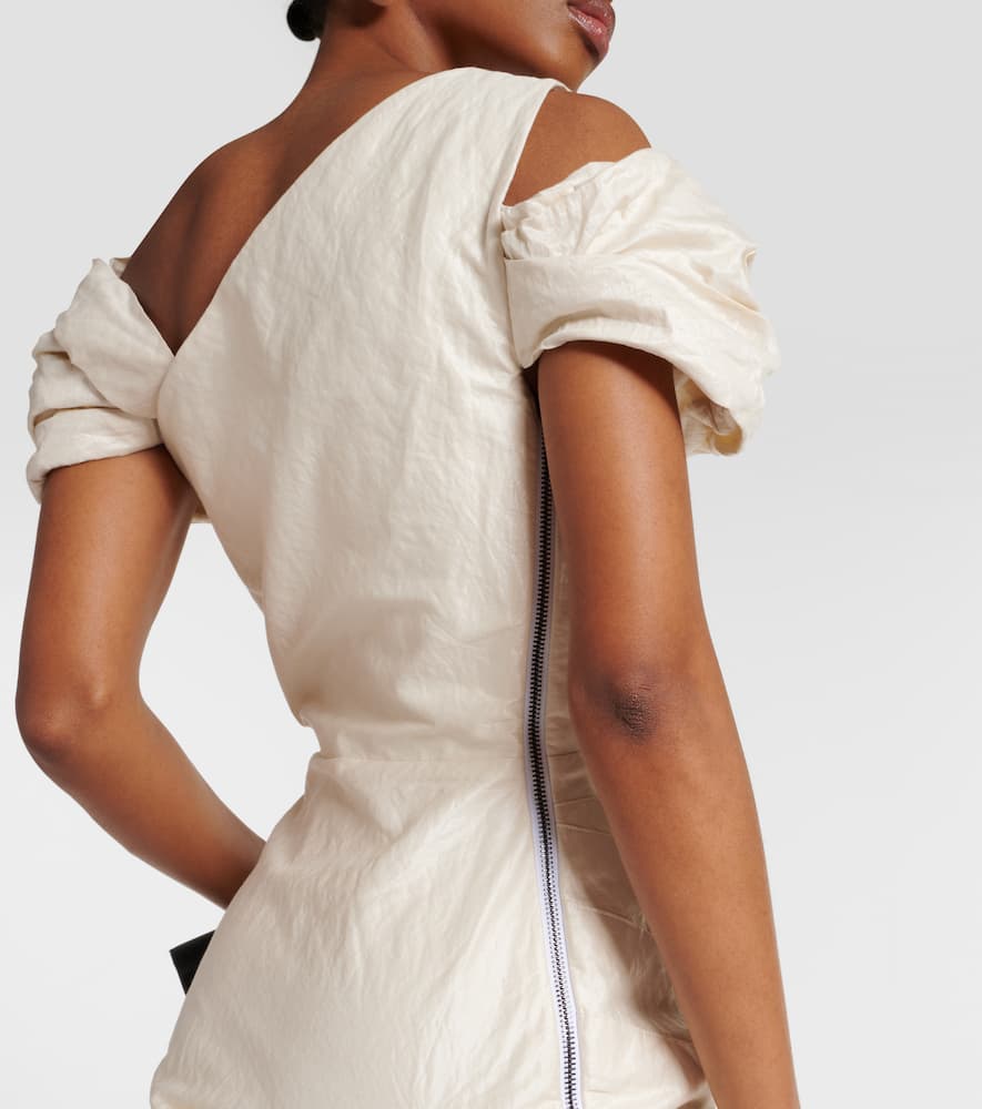 Amber draped cotton-blend midi dress