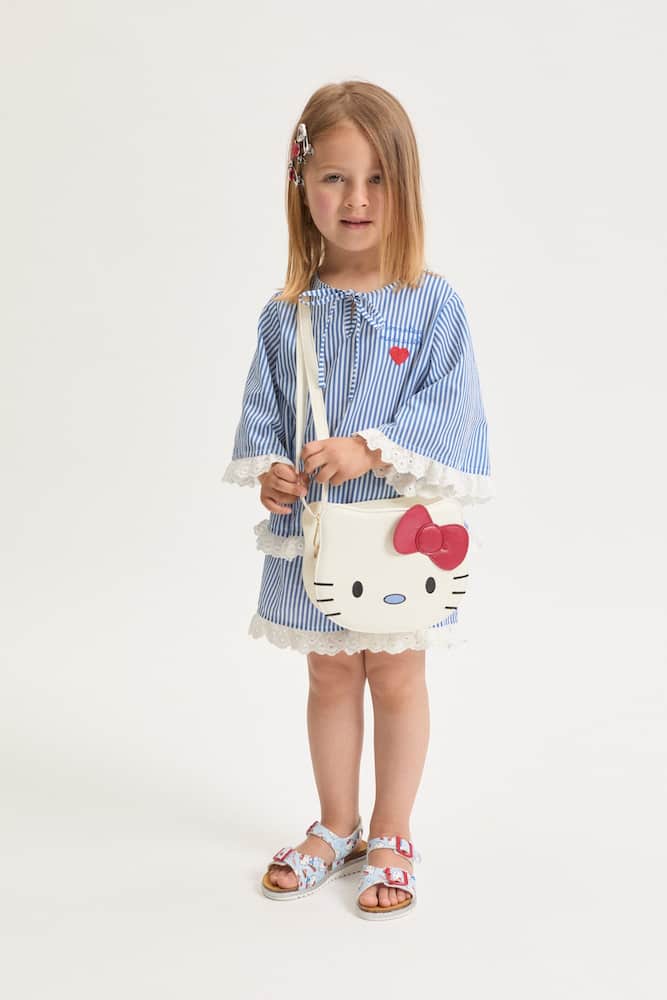 Striped cotton muslin top and shorts set