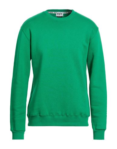 Man Sweatshirt Green Size S Cotton, Polyester