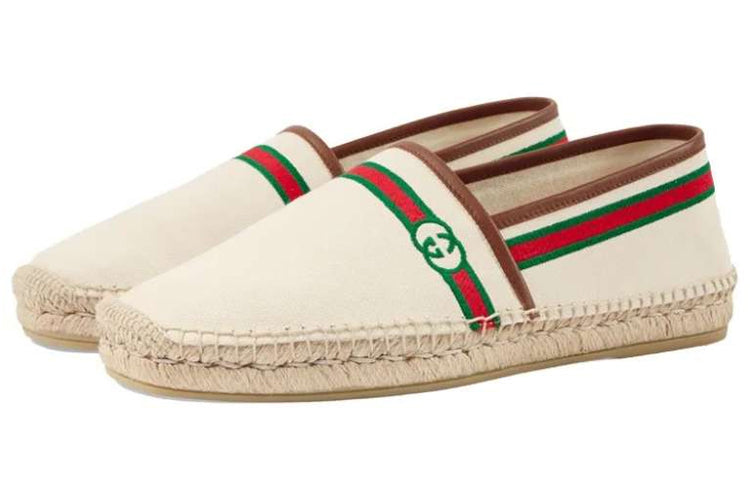 (WMNS) Embroidered Espadrilles 'Interlocking G - White'