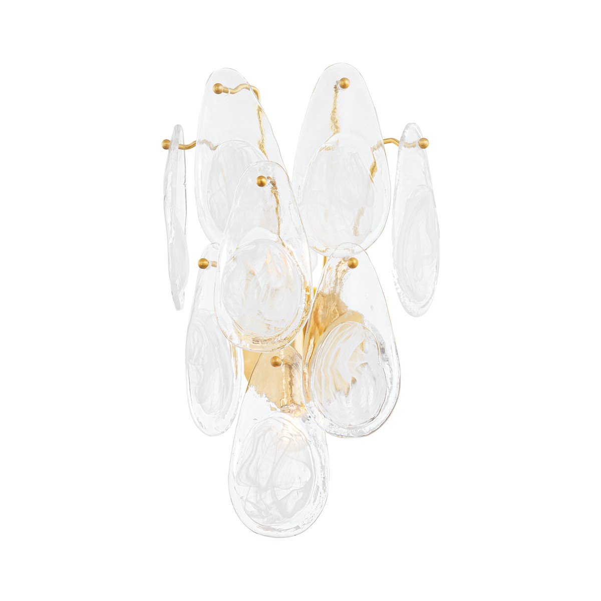 Aged Brass Two Light Wall Sconce from the Darcia Collection