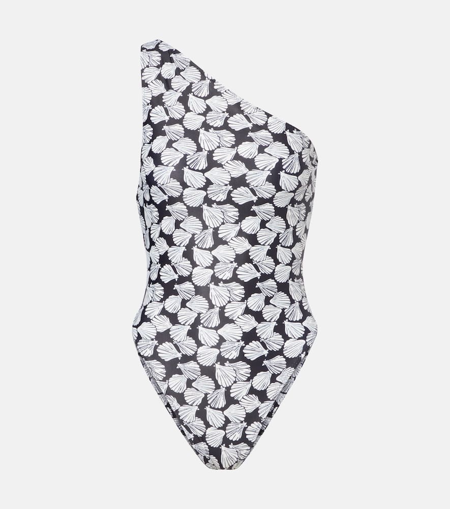 Printed one-shoulder swimsuit