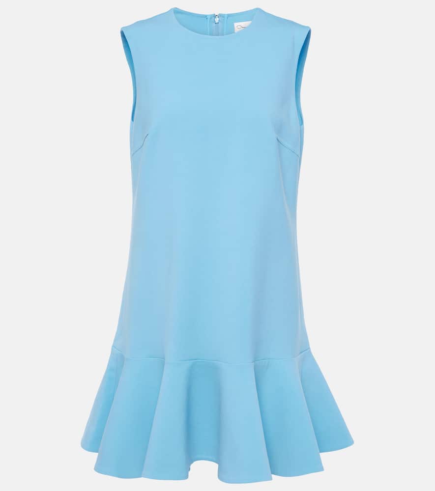 Ruffle-trimmed wool-blend minidress