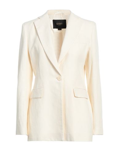 Woman Blazer Ivory Size 10 Cotton, Linen