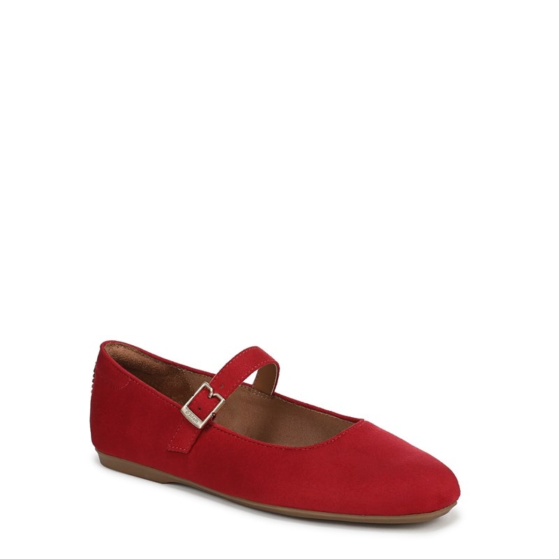 Women's Wexley Mary Jane Ballet Flat Shoes (Red Fabric)