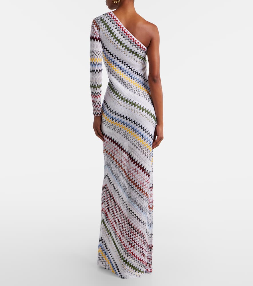 Zigzag asymmetric maxi dress