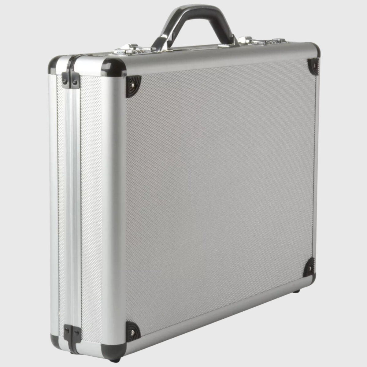 Aluminum Attache Case Padded Laptop Briefcase Combo Lock Hard Sided - Silver