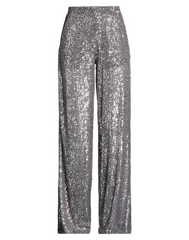 Woman Pants Silver Size 2 Polyester, Elastane