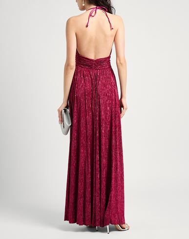 Woman Maxi dress Burgundy Size L Polyester, Elastane