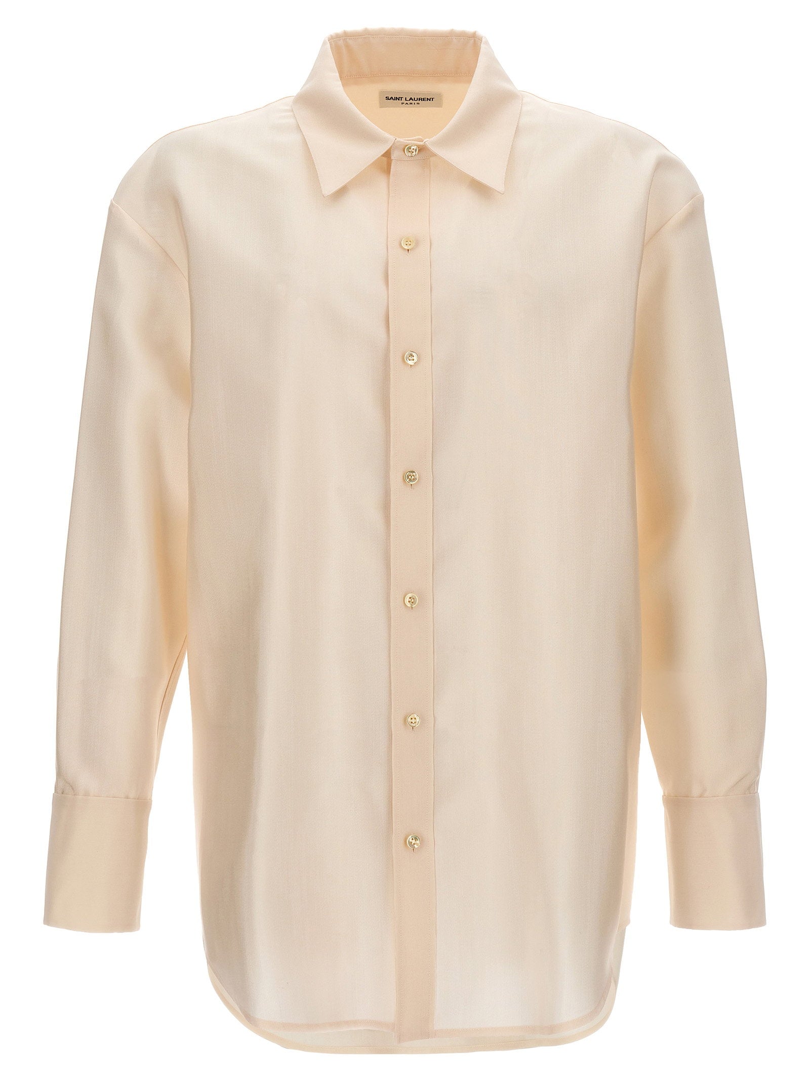 Faille Wool Blend Shirt — Cream