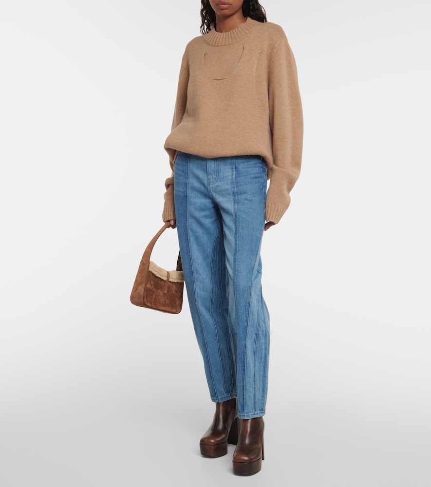 Warped Stripe Barrel wide-leg jeans