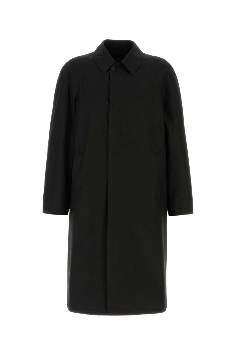 Black Cotton Overcoat