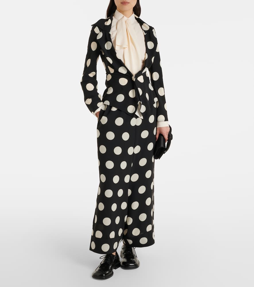 Polka-dot wide-leg pants