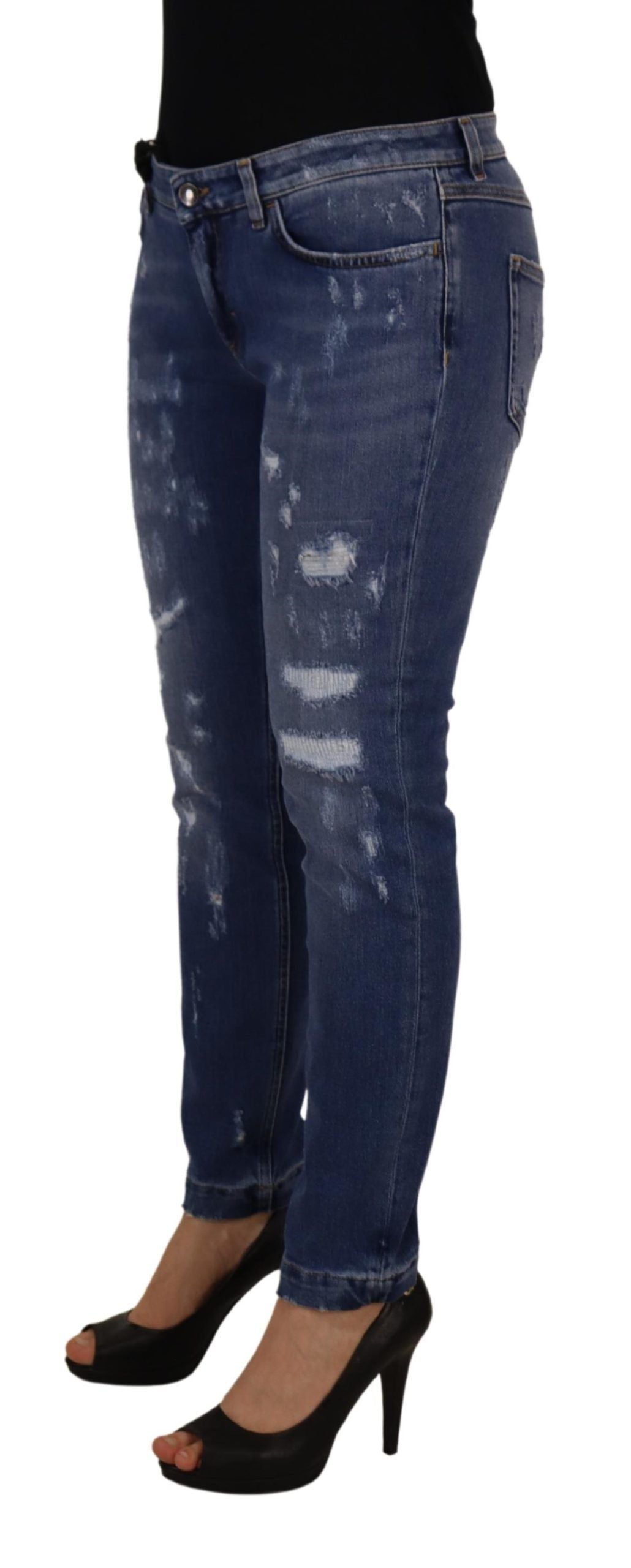 Distressed Skinny Jeans — Blue