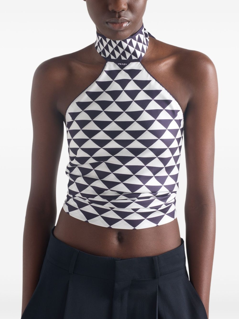 Printed silk top - Blue