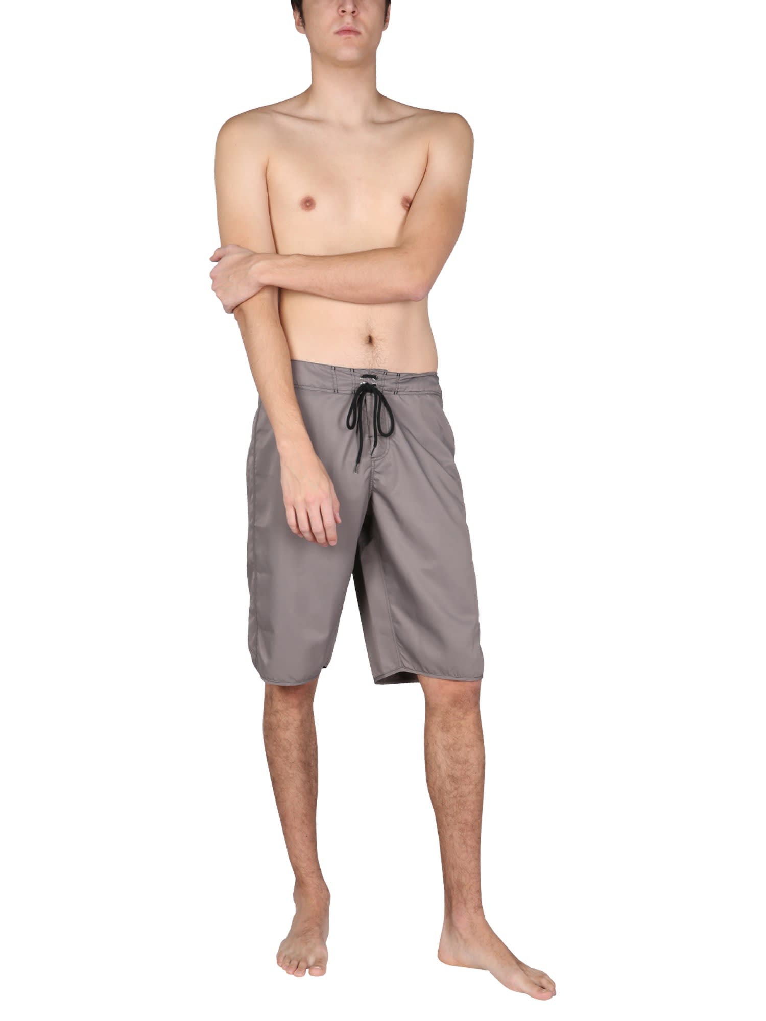 Drawstring knee-length swim shorts