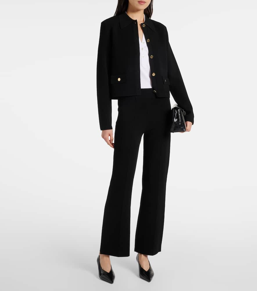 High-rise flared pants