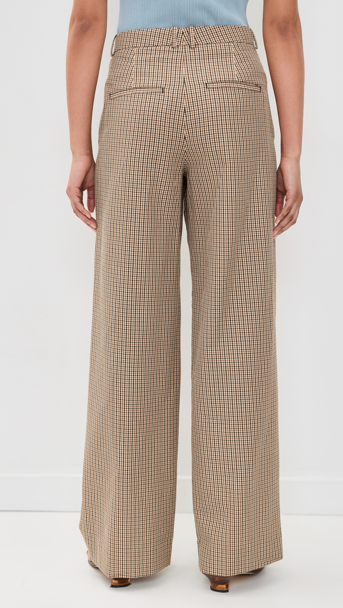 Camille Wide Leg Trousers Lt Wheatstone Check