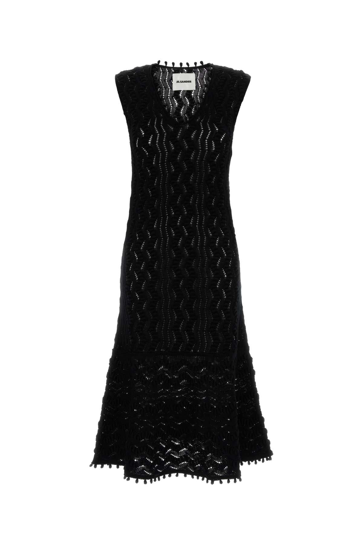 Openwork Cotton Dress — Black