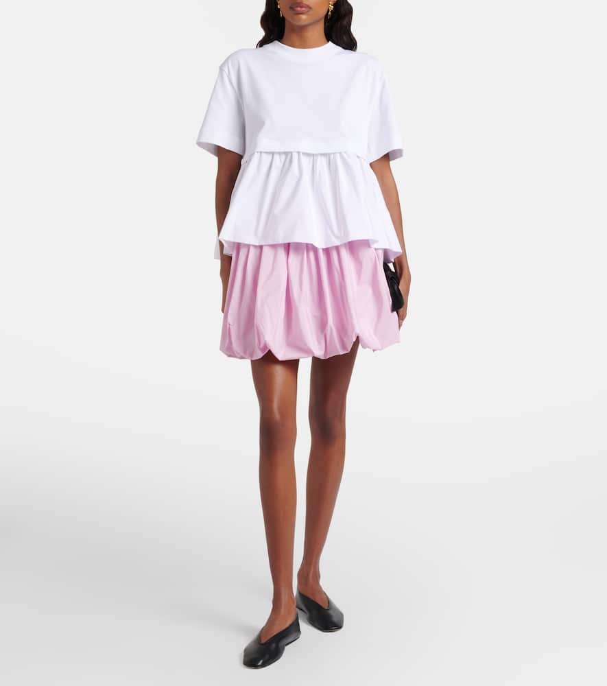 Cotton jersey and faille T-shirt