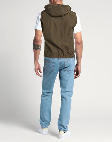 Man Vest Military green Size 38 Polyester