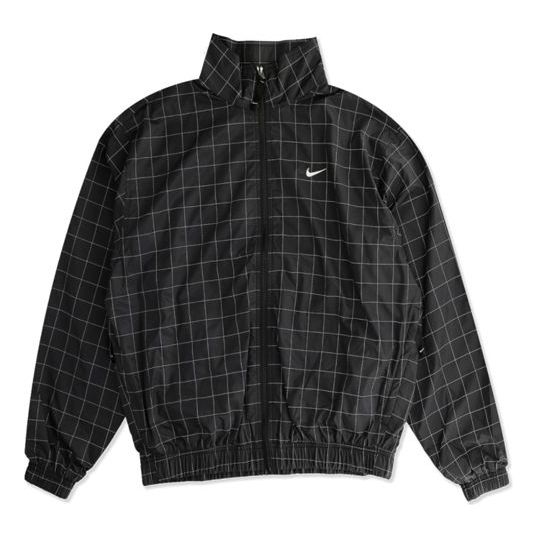 Lab Casual Sports Woven Plaid Reflective Jacket Black