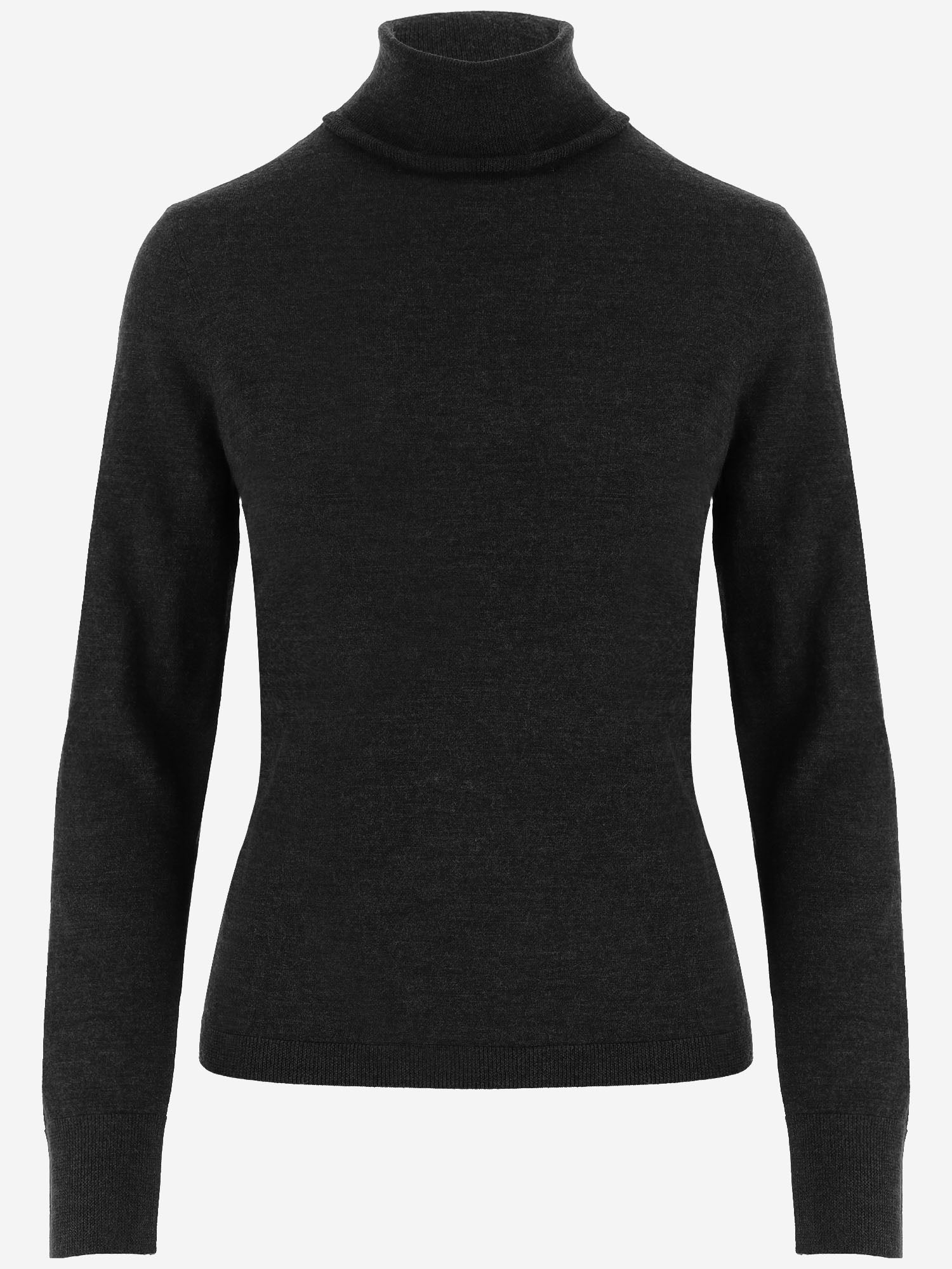 Virgin Wool Turtleneck Sweater — Black