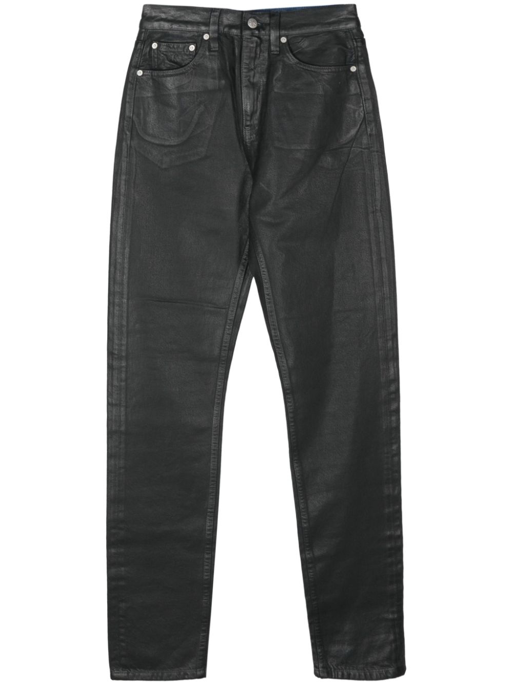 Coated straight jeans - Black