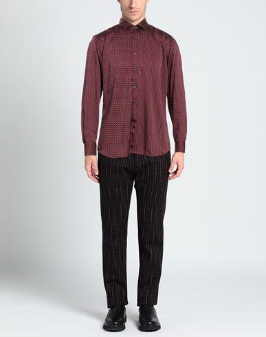 Tintoria Mattei 954 Man Shirt Garnet Size 15 ½ Polyester
