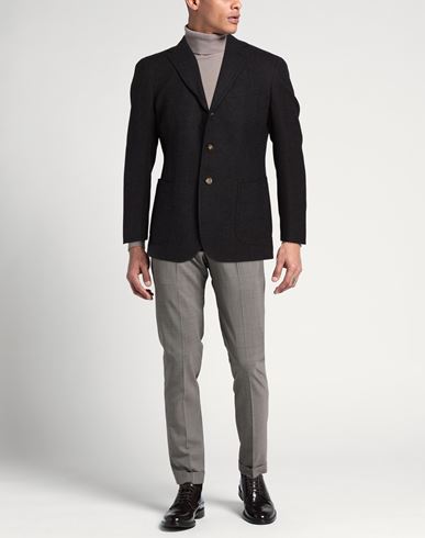 Man Blazer Charcoal Size 38 Cotton, Wool