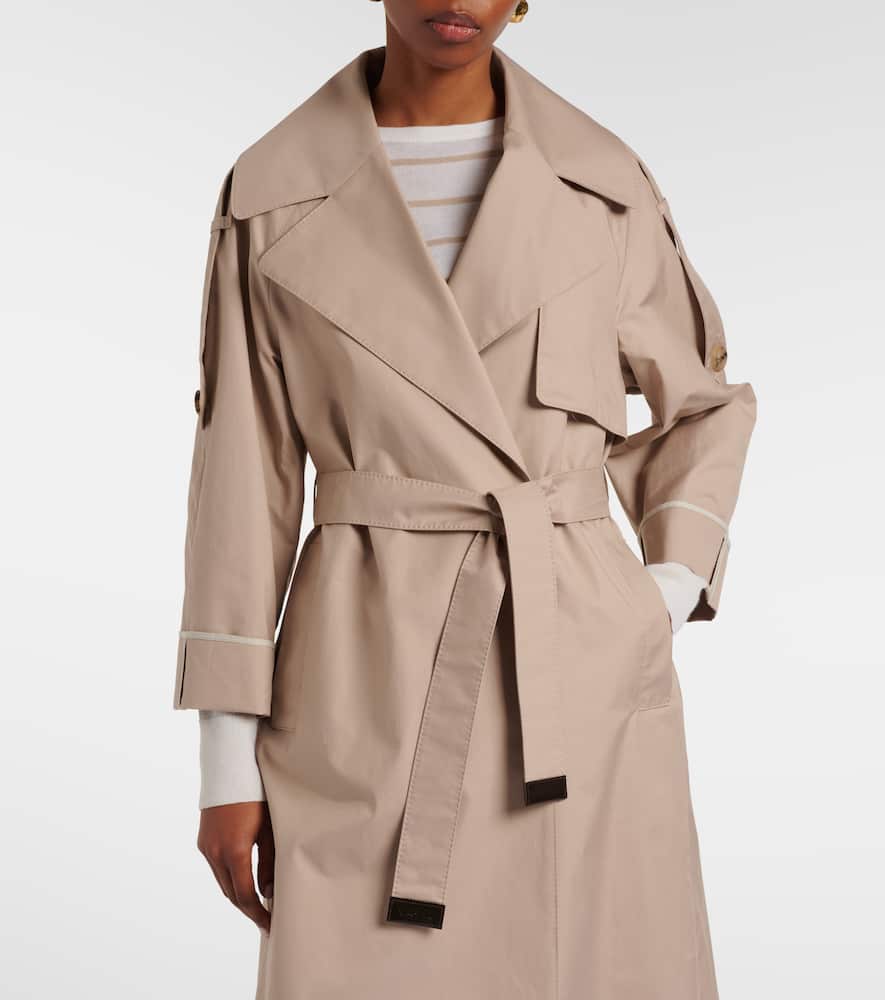 Cotton-blend gabardine trench coat
