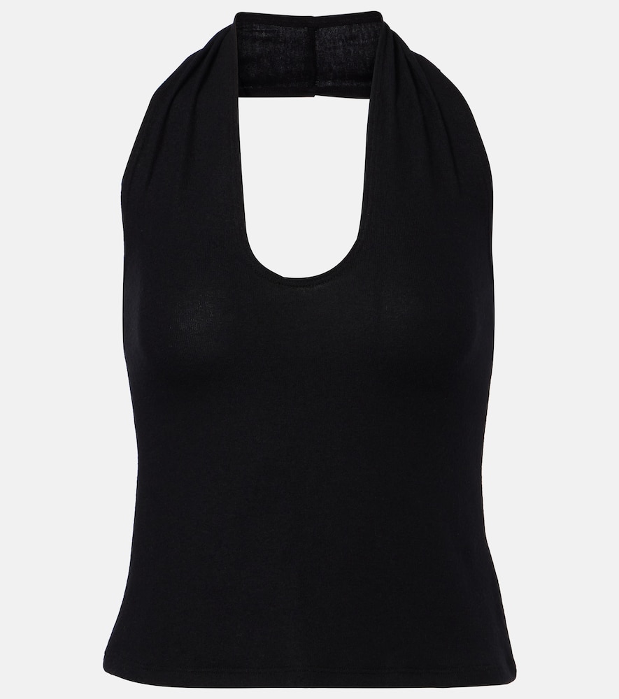 Lauren halterneck jersey top