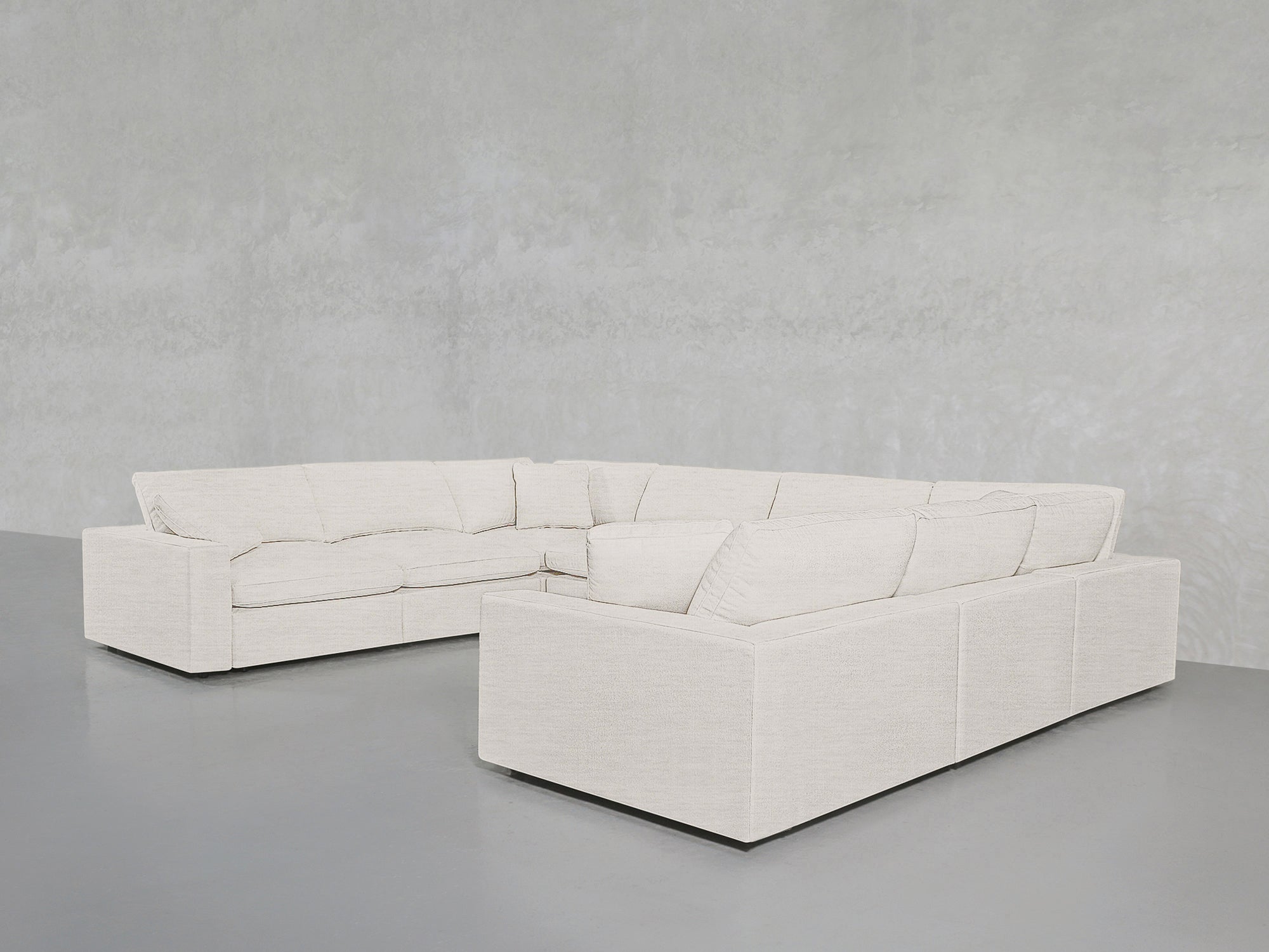 8-Seat Modular U-Sectional - Oatmeal Beige / Extra-Deep / Standard