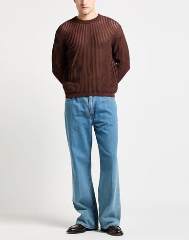 Man Sweater Chocolate brown Size L Cotton